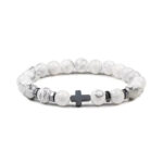 Howlite cross bracelet