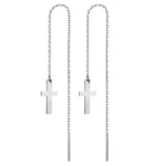 Silver-plated stainless steel multi-purpose pendant cross earrings