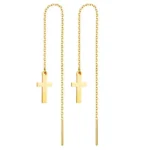 Gold-plated stainless steel multi-purpose pendant cross earrings