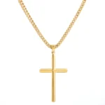 Golden cross necklace for men