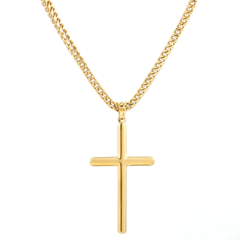 Golden cross necklace for men