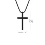 Sober black street cross necklace